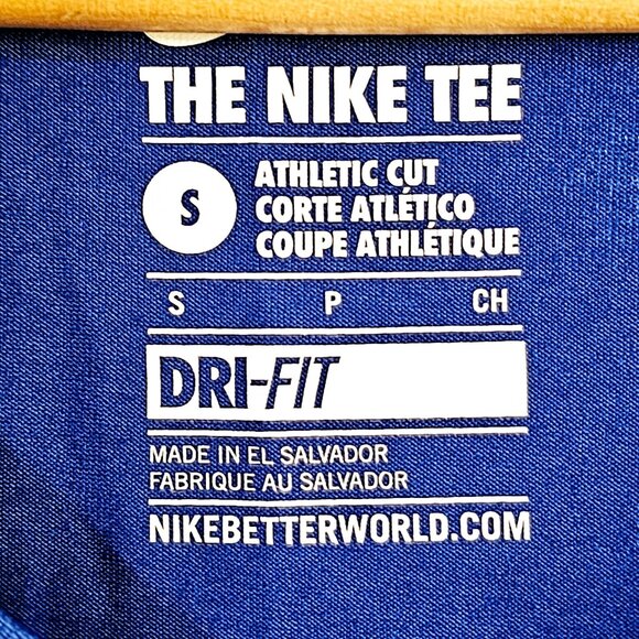 Nike Dri-Fit Womens Athletic Cut‎ V-Neck Tee Shirt Blue Size S ~SS137.3 - Picture 2 of 4